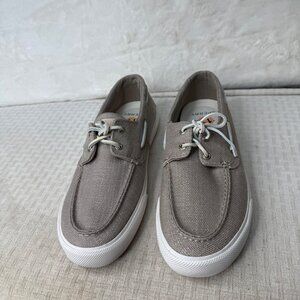 Sperry Mens Boat Sneakers Casual Size 11 Beige Canvas Deck Shoes